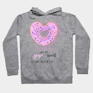 valentine day with love doughnut message Hoodie